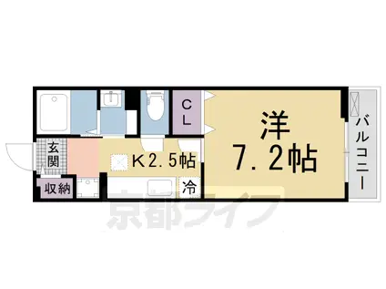 近鉄京都線 興戸駅 徒歩2分 2階建 築18年(1K/2階)の間取り写真