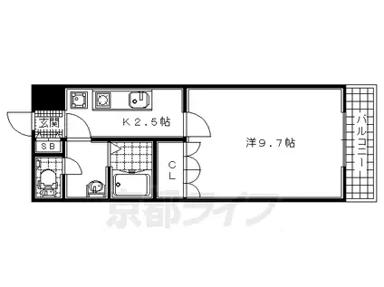 片町線 ＪＲ三山木駅 徒歩4分 2階建 築19年(1K/2階)の間取り写真