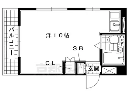 フォーシーズン京田辺(ワンルーム/1階)の間取り写真