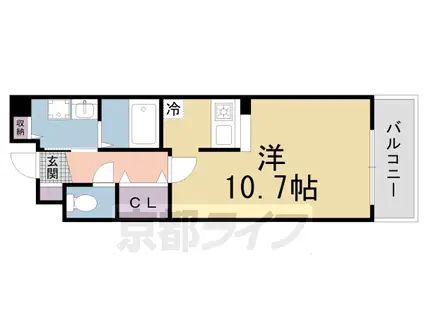 近鉄京都線 三山木駅 徒歩7分 2階建 築21年(ワンルーム/2階)の間取り写真