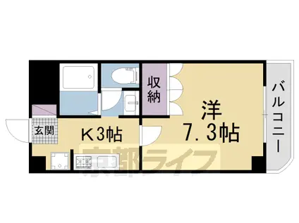片町線 ＪＲ三山木駅 徒歩7分 3階建 築17年(1K/2階)の間取り写真