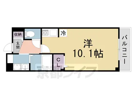 近鉄京都線 新田辺駅 徒歩12分 3階建 築17年(1K/3階)の間取り写真