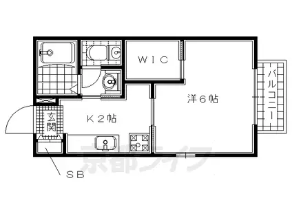 片町線 同志社前駅 徒歩13分 2階建 築28年(1K/2階)の間取り写真