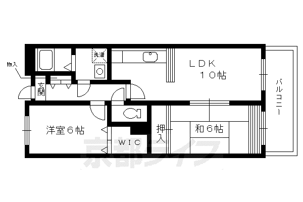 阪急電鉄京都線 長岡天神駅 徒歩12分 4階建 築31年(2LDK/4階)の間取り写真