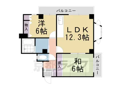 ソレーユYAMADA(2LDK/4階)の間取り写真