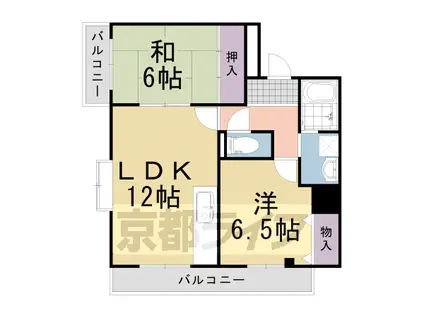 阪急電鉄京都線 長岡天神駅 徒歩15分 4階建 築35年(2LDK/2階)の間取り写真