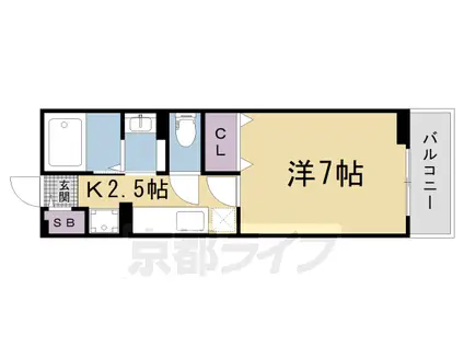 片町線 ＪＲ三山木駅 徒歩10分 2階建 築14年(1K/2階)の間取り写真