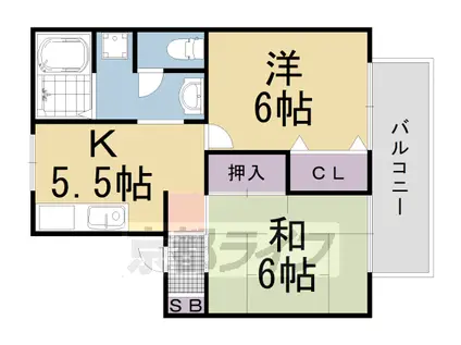 セジュール久世西(2DK/1階)の間取り写真