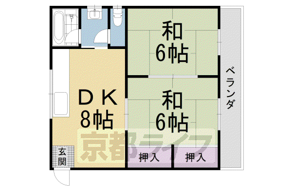 木村マンション(2LDK/2階)の間取り写真