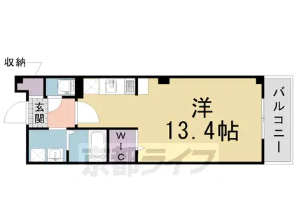 近鉄京都線 新田辺駅 徒歩13分 3階建 築14年(1K/2階)の間取り写真