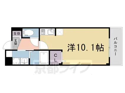 近鉄京都線 新田辺駅 徒歩10分 3階建 築14年(ワンルーム/3階)の間取り写真