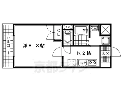 サンフィールドライタ 学生専用(1K/4階)の間取り写真