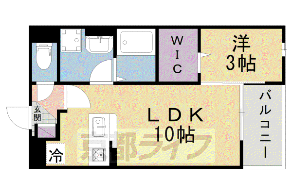 片町線 ＪＲ三山木駅 徒歩6分 3階建 築6年(1LDK/3階)の間取り写真