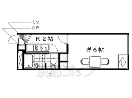 レオパレス セレーノ(1K/1階)の間取り写真