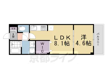 近鉄京都線 新田辺駅 徒歩11分 3階建 築11年(1DK/1階)の間取り写真