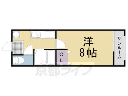 阪急電鉄京都線 東向日駅 徒歩7分 3階建 築51年(1K/2階)の間取り写真