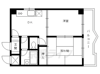 第20洛西ハイツ久我(2DK/3階)の間取り写真
