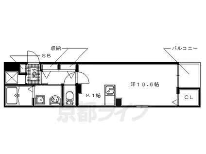 片町線 ＪＲ三山木駅 徒歩6分 4階建 築9年(1K/3階)の間取り写真