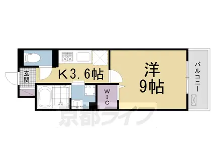 片町線 同志社前駅 徒歩6分 3階建 築9年(1K/1階)の間取り写真