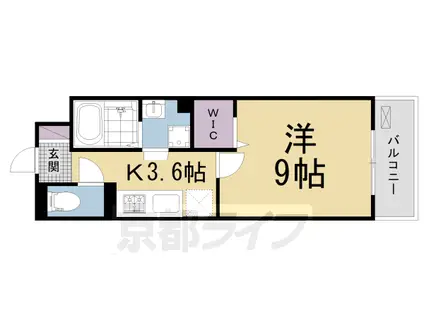 片町線 同志社前駅 徒歩6分 3階建 築9年(1K/2階)の間取り写真
