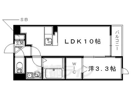 片町線 大住駅 徒歩11分 2階建 築8年(1LDK/1階)の間取り写真
