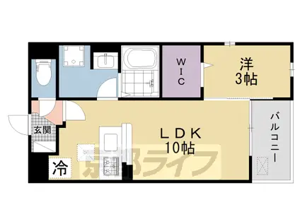 片町線 ＪＲ三山木駅 徒歩6分 3階建 築7年(1LDK/1階)の間取り写真