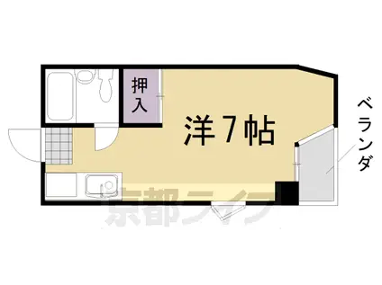 阪急電鉄京都線 桂駅 徒歩13分 3階建 築37年(1K/3階)の間取り写真