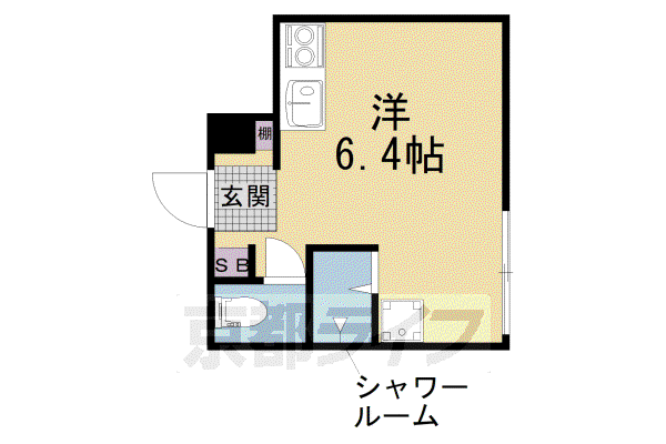サイト烏丸三条町(ワンルーム/4階)の間取り写真