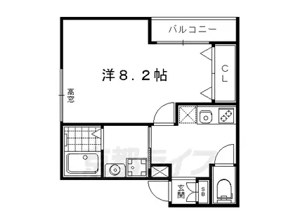 近鉄京都線 新田辺駅 徒歩6分 2階建 築6年(1K/2階)の間取り写真