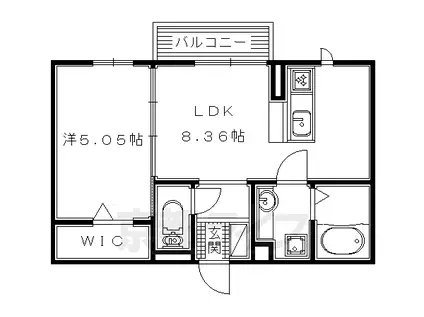 片町線 京田辺駅 徒歩10分 2階建 築6年(1LDK/1階)の間取り写真