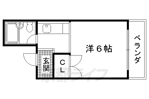 北野ハイツ(1K/3階)の間取り写真