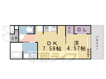 D-ROOMM-FIVE(1DK/3階)の間取り写真