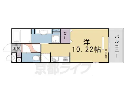近鉄京都線 興戸駅 徒歩6分 3階建 築4年(ワンルーム/1階)の間取り写真