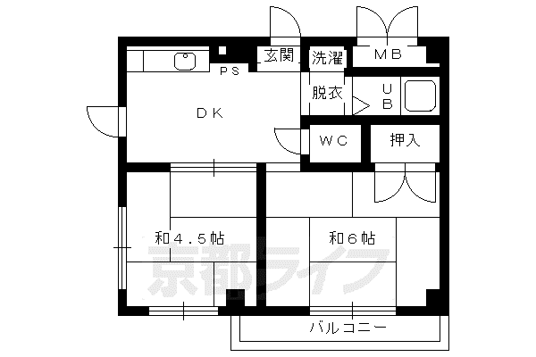Yコーポ(2DK/5階)の間取り写真
