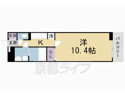 近鉄京都線 新田辺駅 徒歩13分 3階建 築4年(1K/2階)の間取り写真