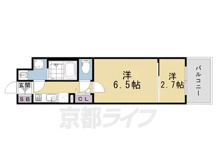 東海道本線 西大路駅 徒歩14分 11階建 新築(2K/3階)の間取り写真