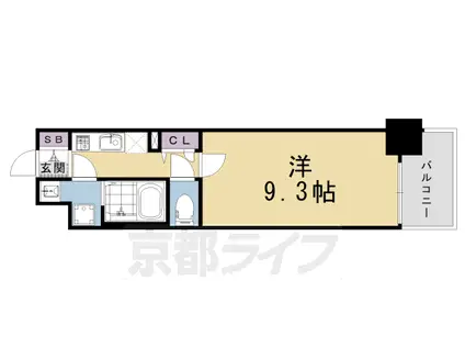 東海道本線 西大路駅 徒歩14分 11階建 新築(1K/7階)の間取り写真