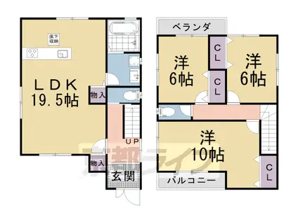 京阪電気鉄道石坂線 京阪大津京駅 徒歩7分 2階建 築1年(3LDK)の間取り写真