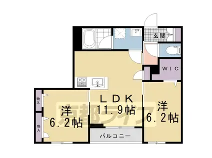 PINE館Ⅶ(2LDK/2階)の間取り写真