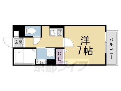 ポートタウン柊野(1K/1階)の間取り写真