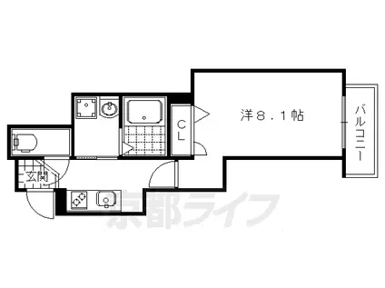 クレール ピエル(1K/1階)の間取り写真