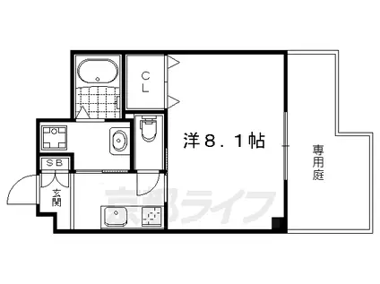 阪急電鉄京都線 西京極駅 徒歩5分 7階建 築10年(1K/1階)の間取り写真