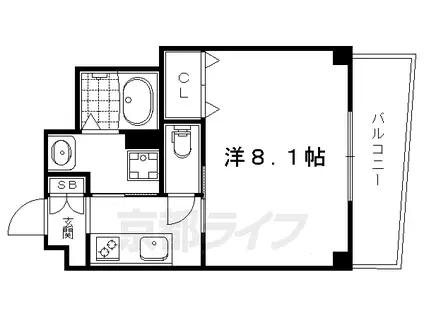  SPEL IN KYO(1K/6階)の間取り写真
