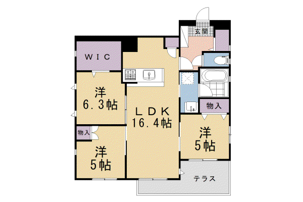 リヴェール松ケ崎(3LDK/1階)の間取り写真
