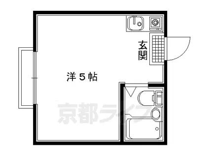 近鉄京都線 小倉駅(京都) 徒歩4分 3階建 築35年(1K/1階)の間取り写真