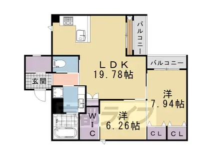 京都市烏丸線 鞍馬口駅 徒歩6分 5階建 新築(2LDK/2階)の間取り写真