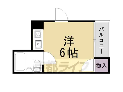 京都市烏丸線 鞍馬口駅 徒歩7分 2階建 築39年(ワンルーム/1階)の間取り写真