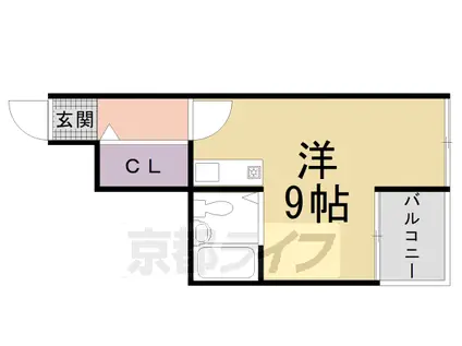 阪急電鉄京都線 西院駅(阪急) 徒歩3分 6階建 築33年(1K/2階)の間取り写真