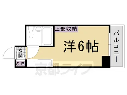 阪急電鉄京都線 西院駅(阪急) 徒歩5分 7階建 築44年(1K/2階)の間取り写真