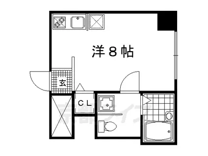 阪急電鉄京都線 西院駅(阪急) 徒歩5分 7階建 築44年(1K/2階)の間取り写真